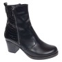 Ghete dama casual imblanite din piele naturala de culoare neagra GD206NBOX